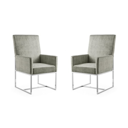 Manhattan Comfort Element Dining Armchair in Steel, PK2 2-DC029-ST